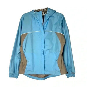 Reebok Light Blue Windbreaker Active Performance Athletic Jacket